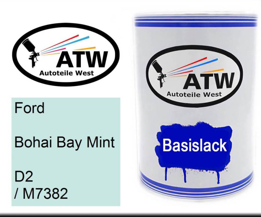 Ford, Bohai Bay Mint, D2 / M7382: 500ml Lackdose, von ATW Autoteile West.